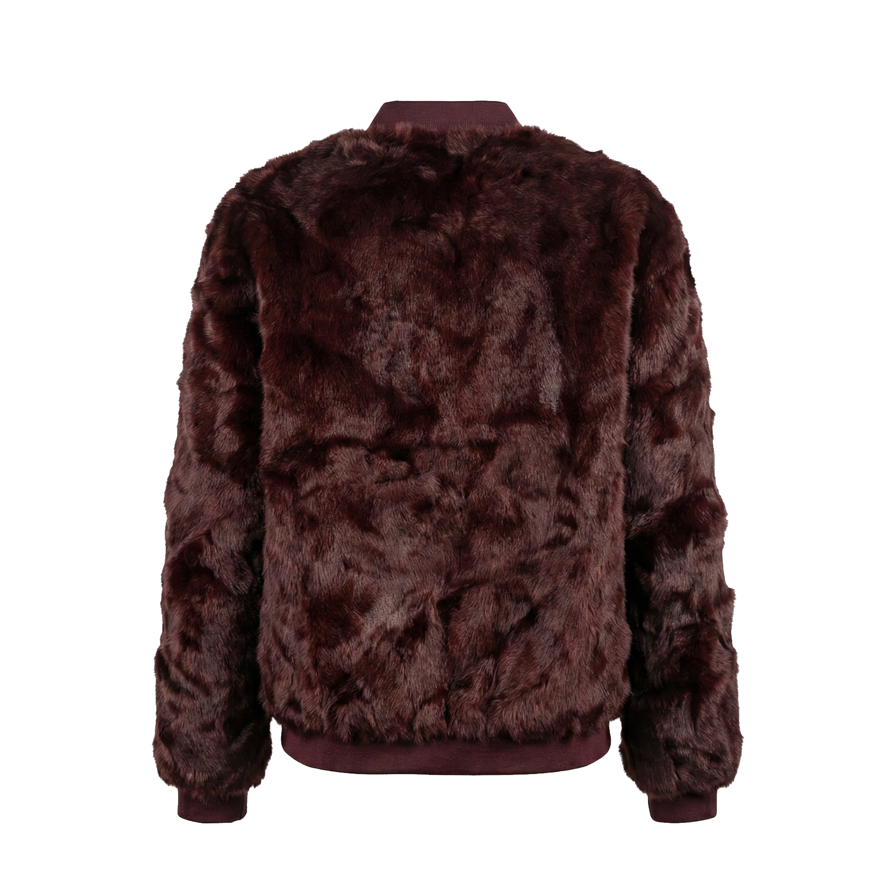 Kashani Men's Burgundy Rabbit Baseball Jacket