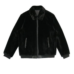 Kashani Black Mouton Fur Mink Collar Jacket - Dudes Boutique