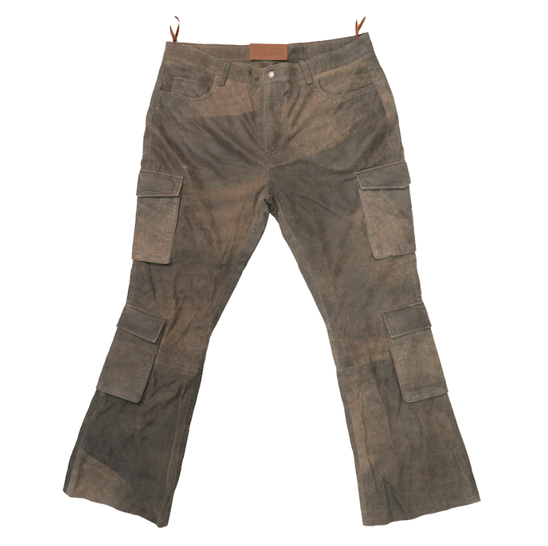 Kashani Jungle Lambskin Cargo Flared Pants - Dudes Boutique