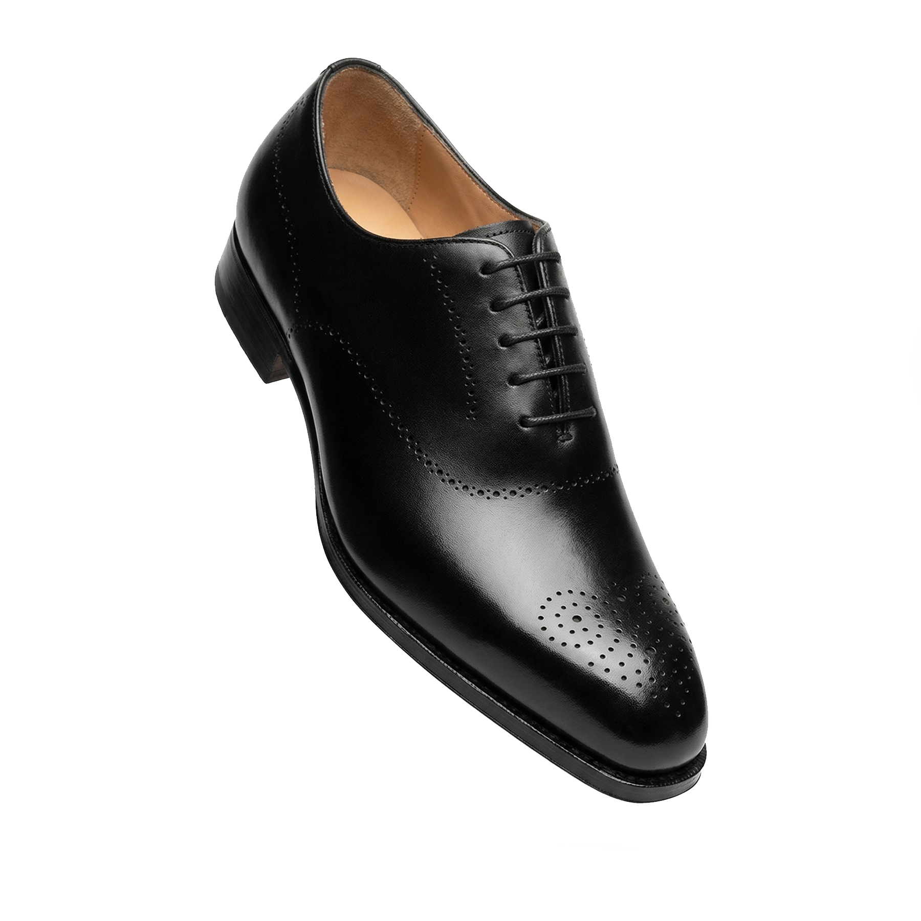 Carrucci Black Semi Brogue Cap Toe Oxford
