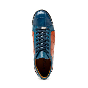 Marco Di Milano Cairo Blue Jeans/Honey Alligator Sneakers - Dudes Boutique