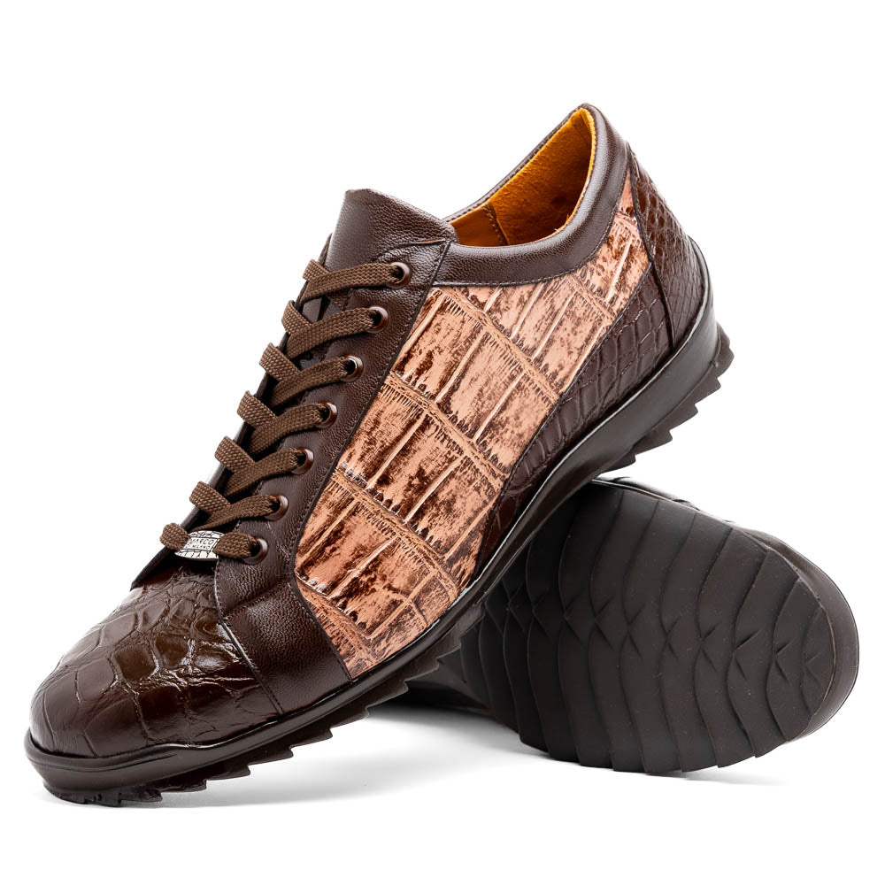 Marco Di Milano Cairo Brown/Orix Alligator Sneakers - Dudes Boutique