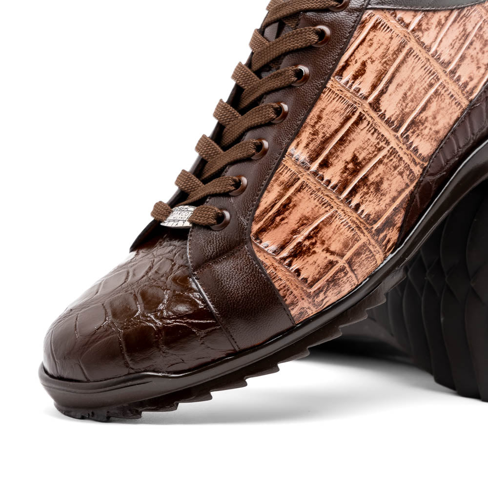 Marco Di Milano Cairo Brown/Orix Alligator Sneakers - Dudes Boutique