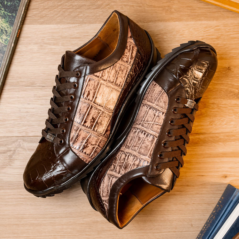 Marco Di Milano Cairo Brown/Orix Alligator Sneakers – Dudes Boutique