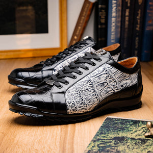 Marco Di Milano Cairo Black/White Alligator Sneakers - Dudes Boutique