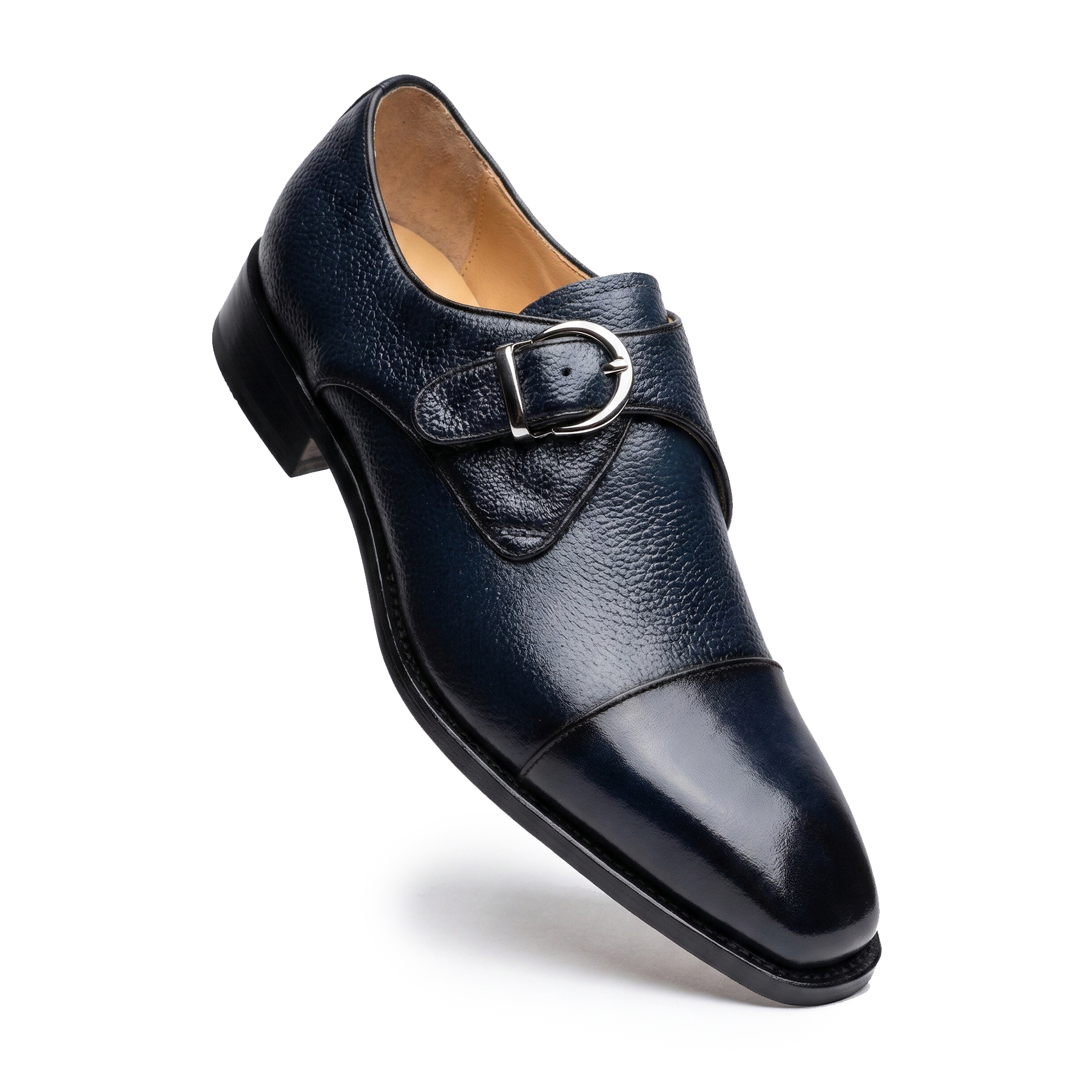Carrucci Navy Monk Strap Dress Shoe