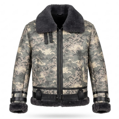Kashani Digital Camo Shearling Bomber Jacket