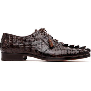 Marco Di Milano Cancun Brown Caiman Crocodile Tail Dress Shoes - Dudes Boutique