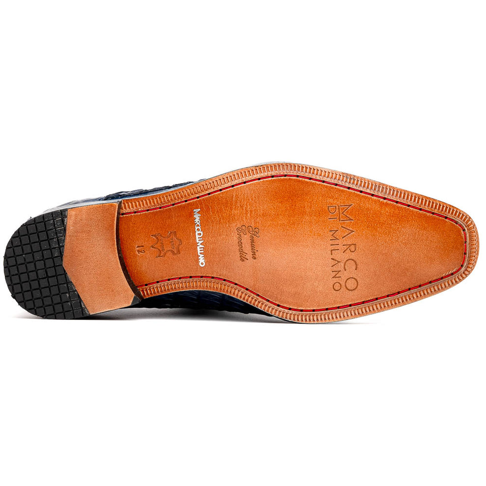 Marco Di Milano Cancun Brown Caiman Crocodile Tail Dress Shoes - Dudes Boutique