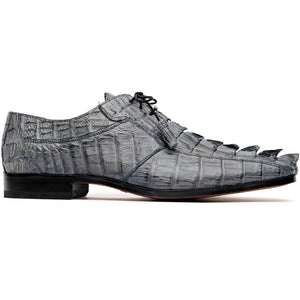 Marco Di Milano Cancun Grey Caiman Crocodile Tail Dress Shoes - Dudes Boutique