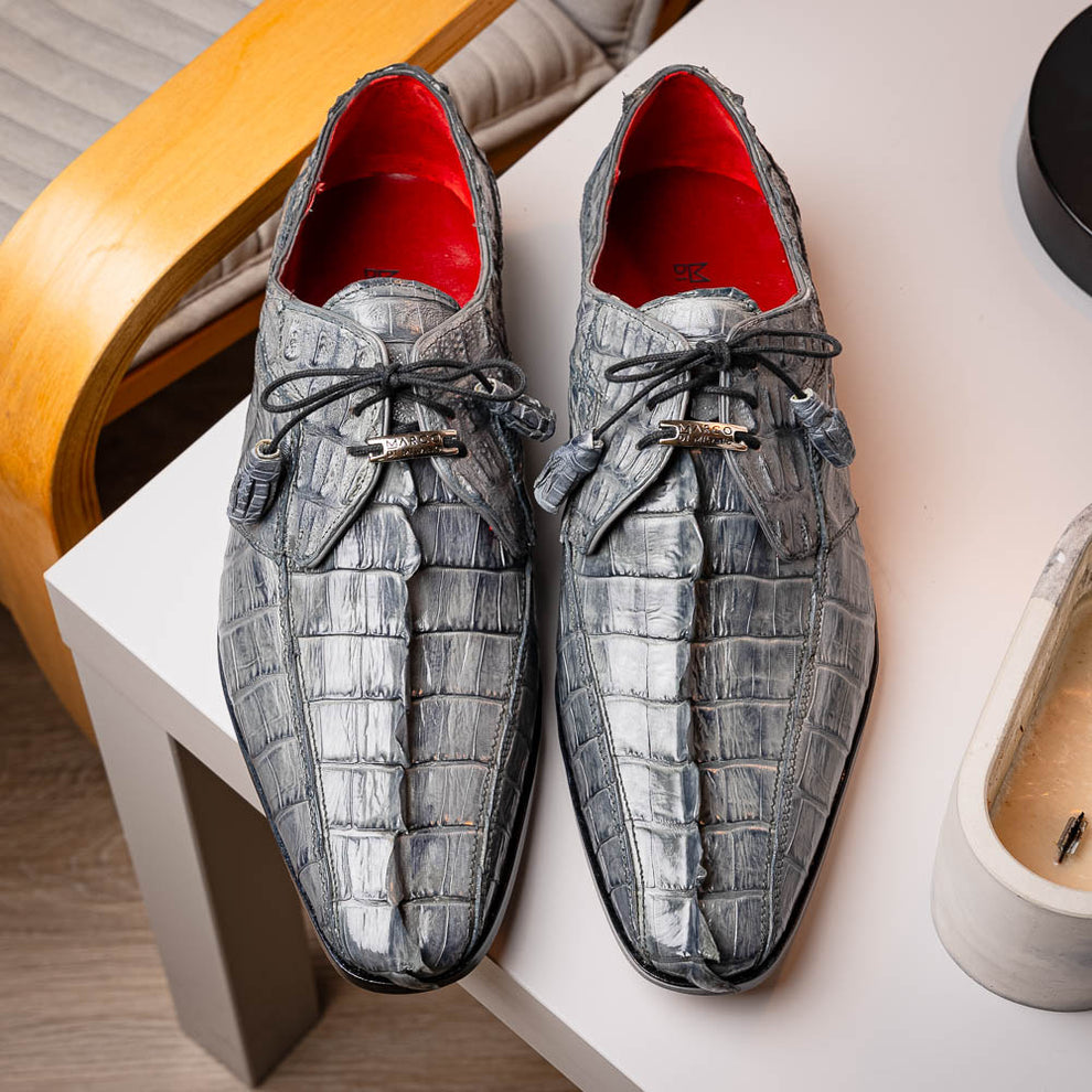 Marco Di Milano Cancun Grey Caiman Crocodile Tail Dress Shoes Marco Di Milano Cancun Grey Caiman Crocodile Tail Dress Shoes