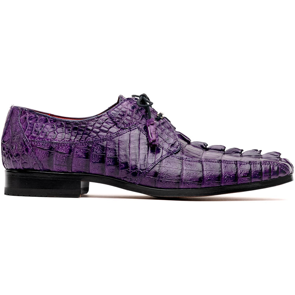 Marco Di Milano Cancun Purple Caiman Crocodile Tail Dress Shoes - Dudes Boutique