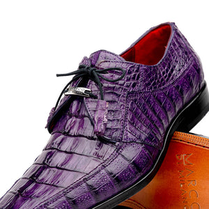 Marco Di Milano Cancun Purple Caiman Crocodile Tail Dress Shoes - Dudes Boutique