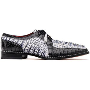 Marco Di Milano Caribe Black Caiman Crocodile Tail Dress Shoes - Dudes Boutique