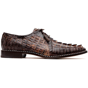 Marco Di Milano Caribe Brown Caiman Crocodile Tail Dress Shoes - Dudes Boutique