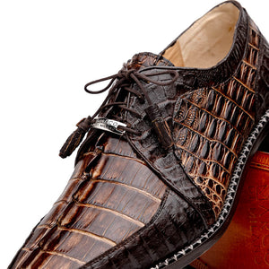 Marco Di Milano Caribe Brown Caiman Crocodile Tail Dress Shoes - Dudes Boutique