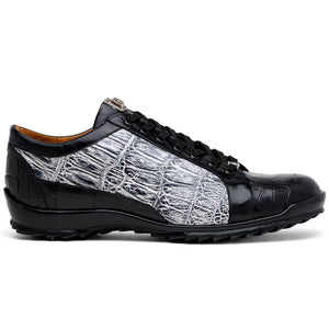 Marco Di Milano Cairo Black/White Alligator Sneakers - Dudes Boutique