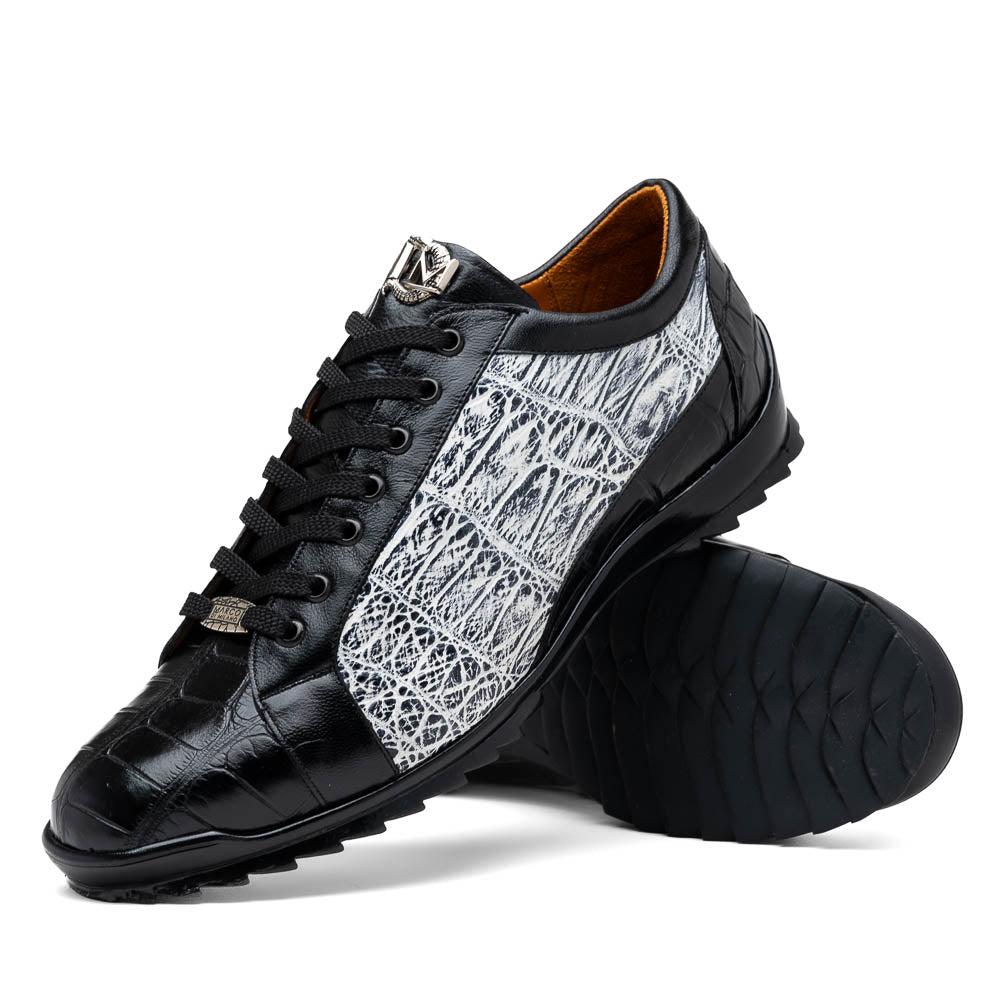 Marco Di Milano Cairo Black/White Alligator Sneakers - Dudes Boutique