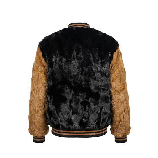 Kashani Men's Black / Whisky Rabbit Baseball Jacket