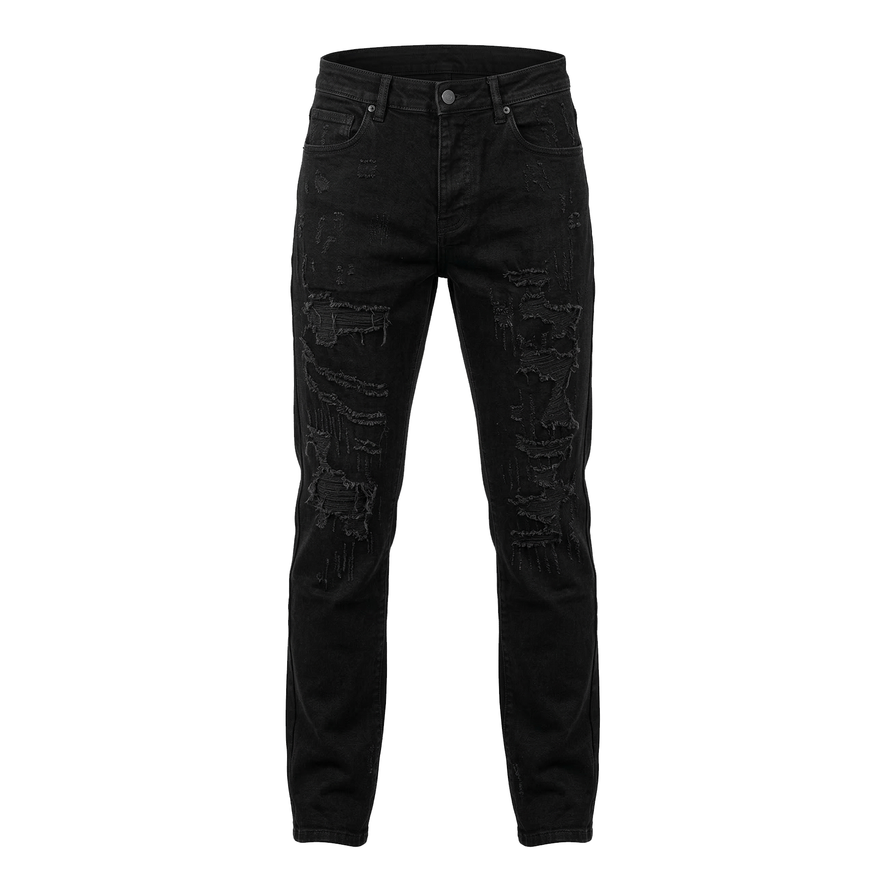 Waimea Jet Black Distressed Denim Jeans