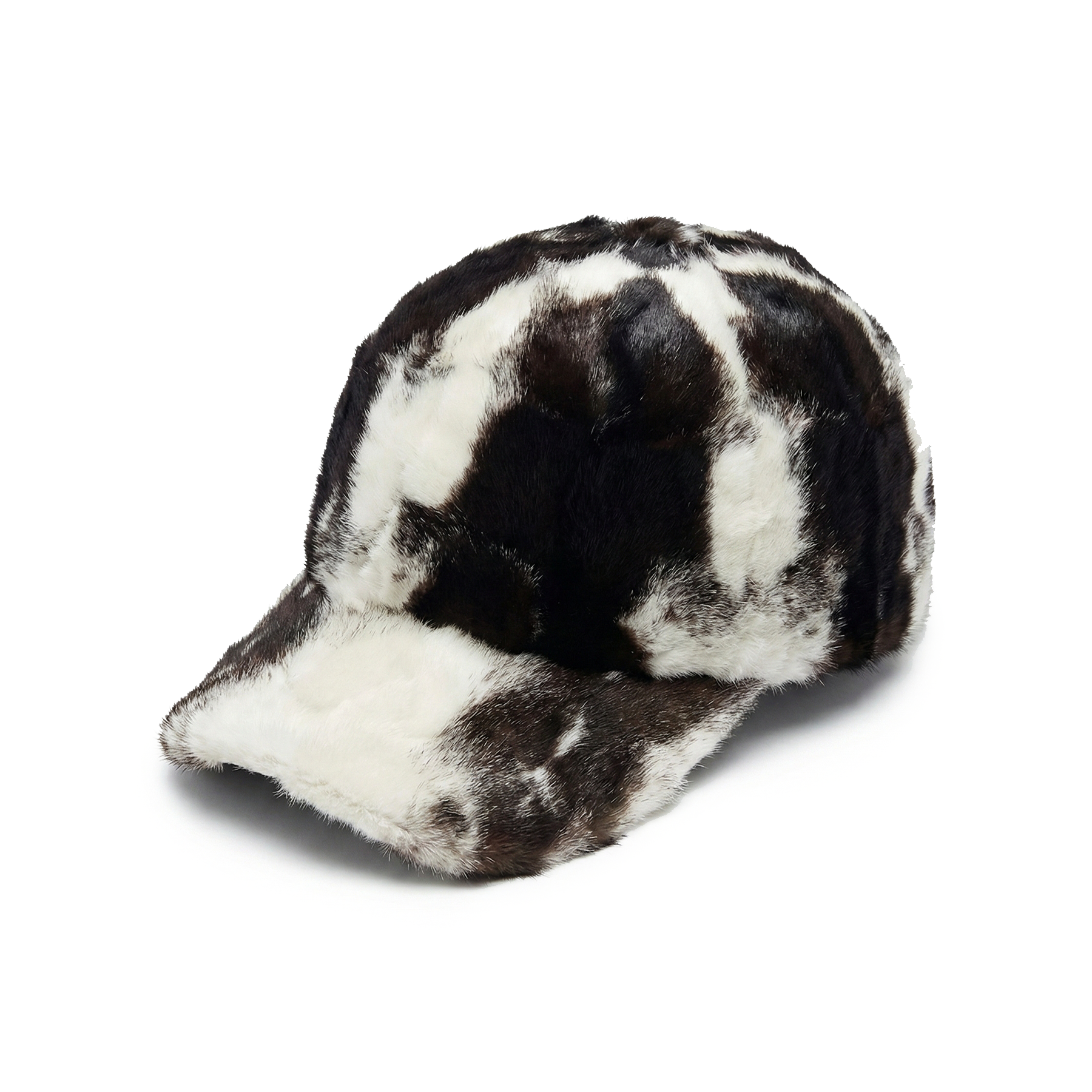 Kashani White Cross Mink Baseball Hat