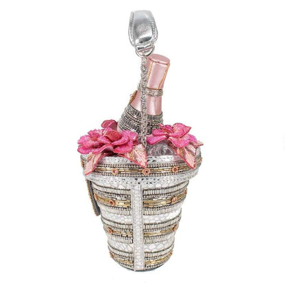 Mary Frances Champagne On Ice beaded handbag shaped like a champagne bucket