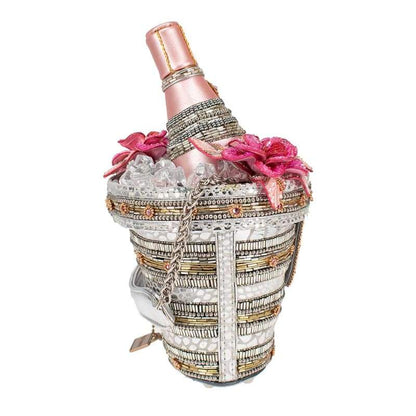 Mary Frances Champagne On Ice beaded handbag shaped like a champagne bucket