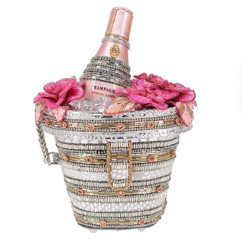 Mary Frances Champagne On Ice beaded handbag shaped like a champagne bucket