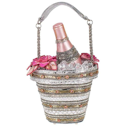 Mary Frances Champagne On Ice beaded handbag shaped like a champagne bucket