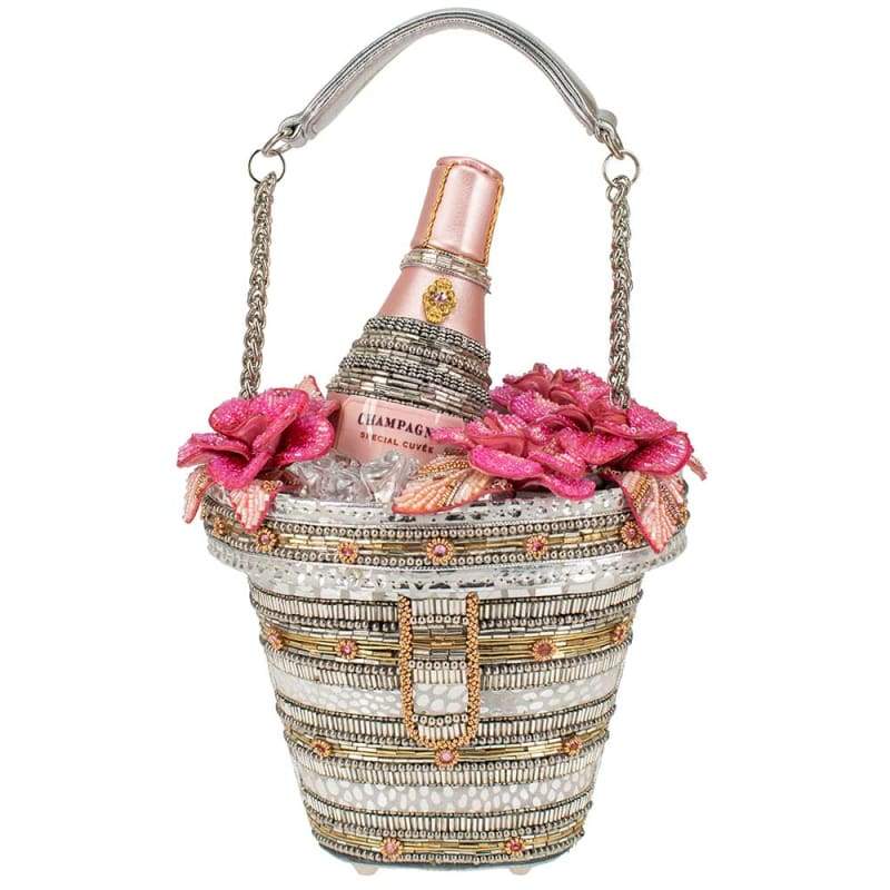 Mary Frances Champagne On Ice beaded handbag shaped like a champagne bucket