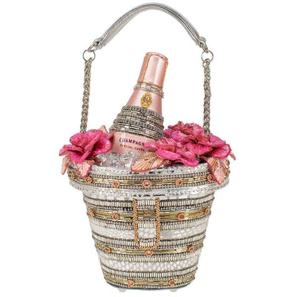 Mary Frances Champagne On Ice beaded handbag shaped like a champagne bucket