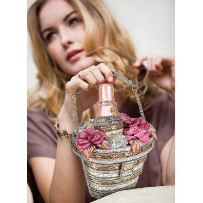 Mary Frances Champagne On Ice beaded handbag shaped like a champagne bucket