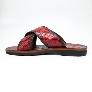 Marco Di Milano Elio Hand Painted Black Cherry All Over Alligator Sandals - Dudes Boutique