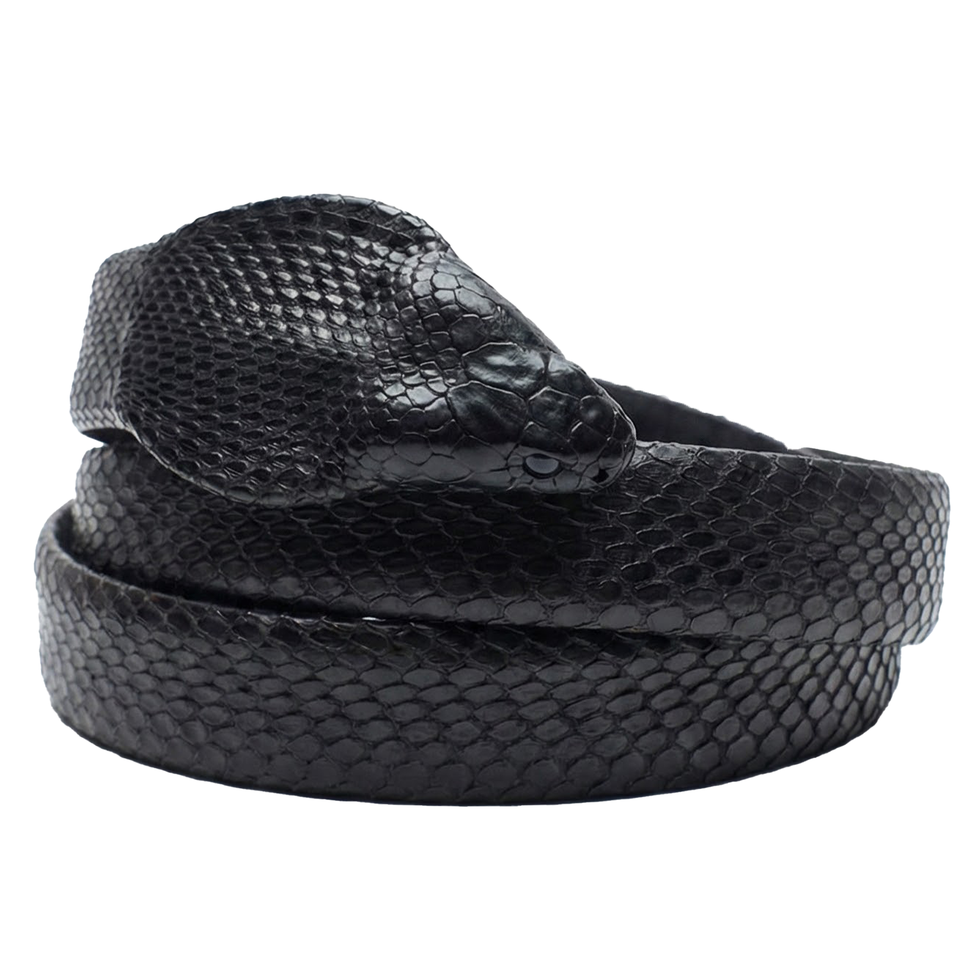 Kashani Black Genuine Full Skin Cobra Head Belt