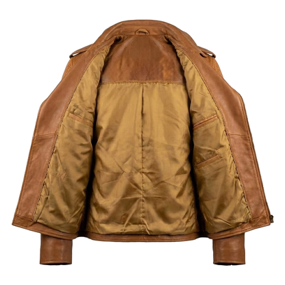 Kashani ID Men's Suede Scales Lambskin Leather Biker Jacket