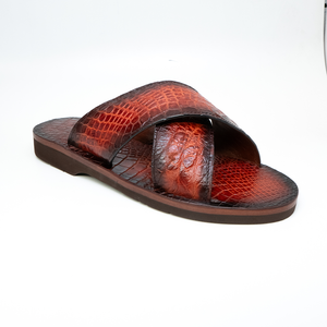 Marco Di Milano Elio Hand Painted Cognac All Over Alligator Sandals - Dudes Boutique