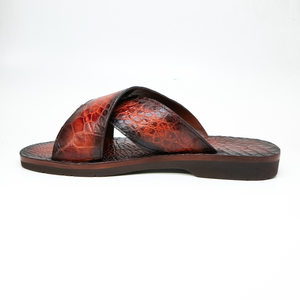 Marco Di Milano Elio Hand Painted Cognac All Over Alligator Sandals - Dudes Boutique