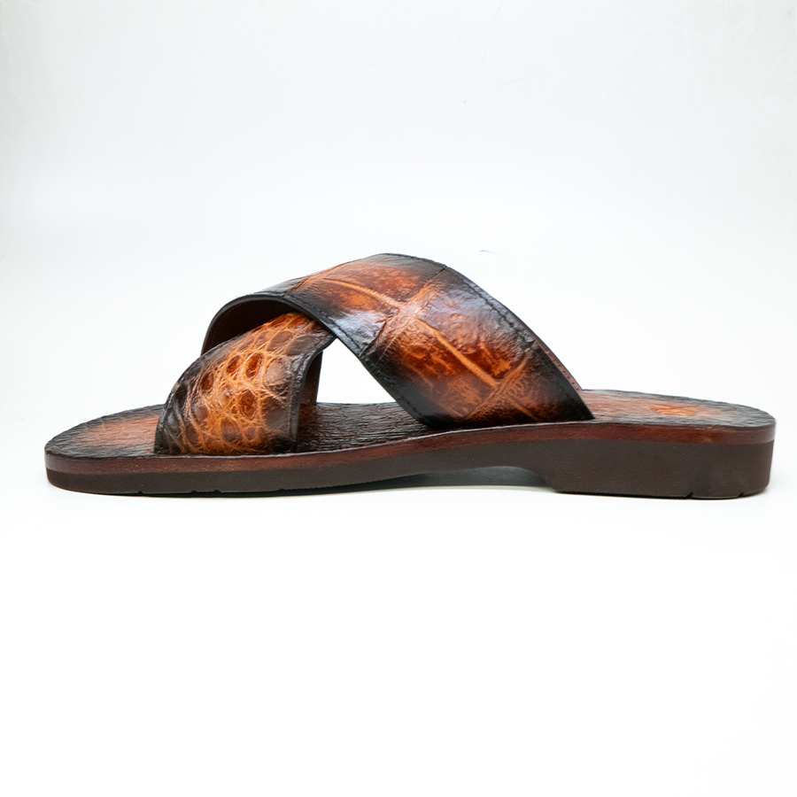 Marco Di Milano Elio Hand Painted Honey All Over Alligator Sandals - Dudes Boutique