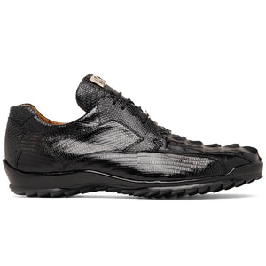 Marco Di Milano Crater Black Crocodile / Lizard Derby Sneakers - Dudes Boutique