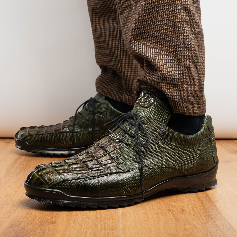 De marchi★デマルキ クラシックポロ size:S コバルト Marco Di Milano Crater Rustic Olive Crocodile / Lizard Derby