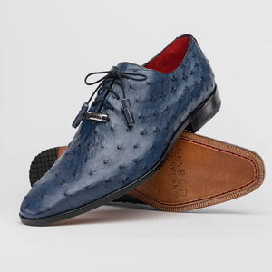 Marco Di Milano Criss Navy Ostrich Quill Dress Shoes - Dudes Boutique