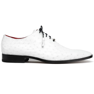 Marco Di Milano Criss White Ostrich Quill Dress Shoes - Dudes Boutique