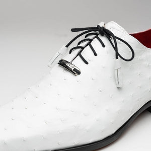 Marco Di Milano Criss White Ostrich Quill Dress Shoes - Dudes Boutique