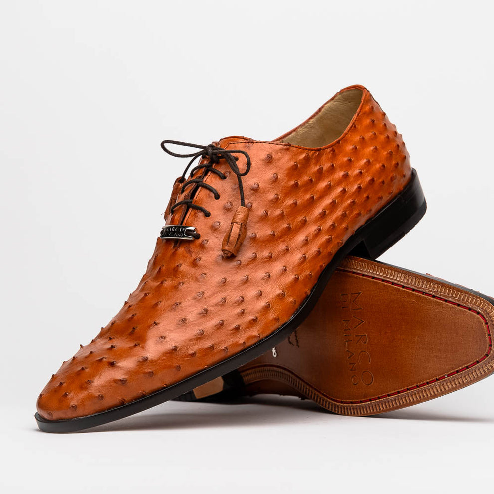 Marco Di Milano Criss Brandy Ostrich Quill Dress Shoes - Dudes Boutique