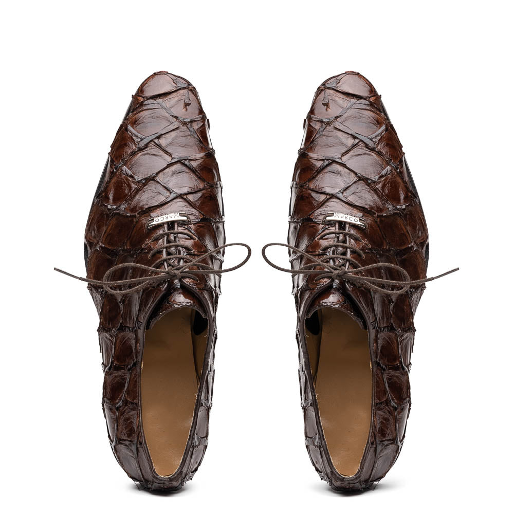 Marco Di Milano Criss Brown Pirarucu Oxford Dress Shoes - Dudes Boutique