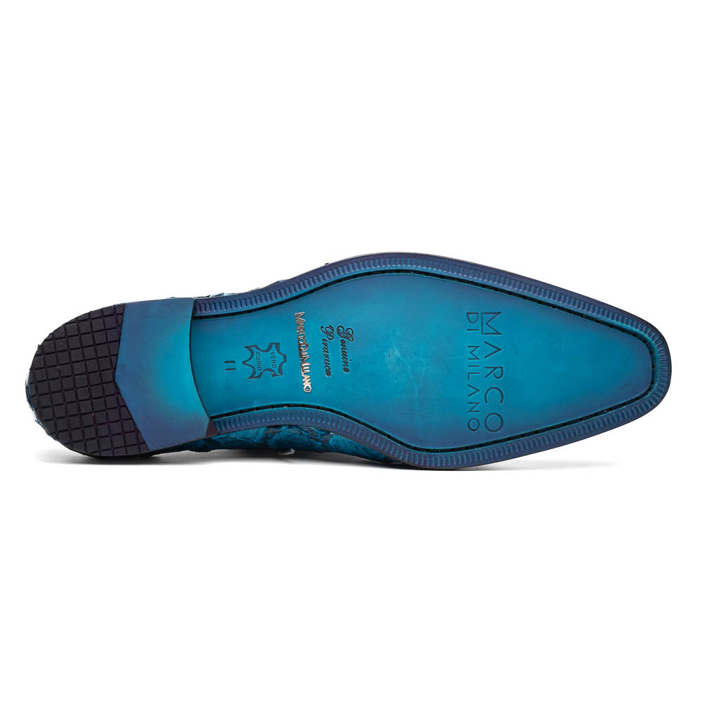Marco Di Milano Criss Blue Pirarucu Oxford Dress Shoes - Dudes Boutique