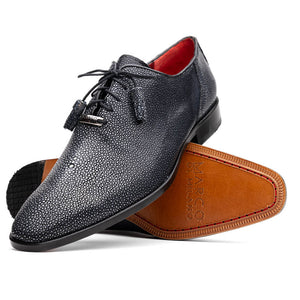 Marco Di Milano Criss Black Stingray Oxford Dress Shoes - Dudes Boutique