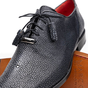 Marco Di Milano Criss Black Stingray Oxford Dress Shoes - Dudes Boutique