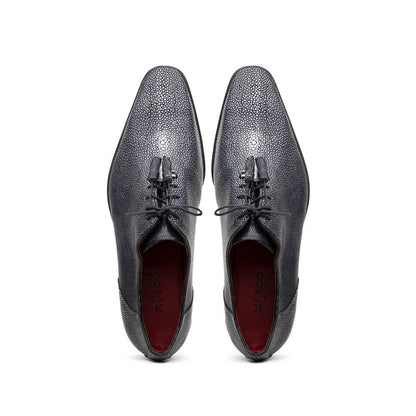 Marco Di Milano Criss Black Stingray Oxford Dress Shoes - Dudes Boutique
