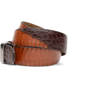 Marco Di Milano EST. 301 Alligator & Cobra Belt Brown/Cognac - Dudes Boutique